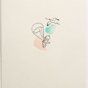 Baby en ooievaar - Gerard van Straaten