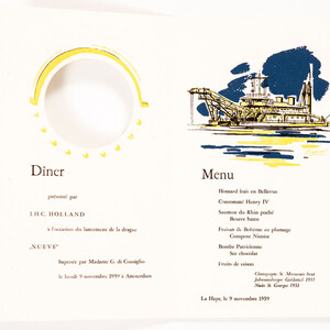Binnenkant menu ‘Nueve’ - Gerard van Straaten