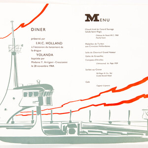 Binnenkant menu ‘Yolanda’ - Gerard van Straaten