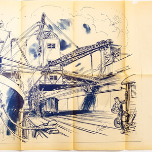 Boot en kraan in haven - Gerard van Straaten
