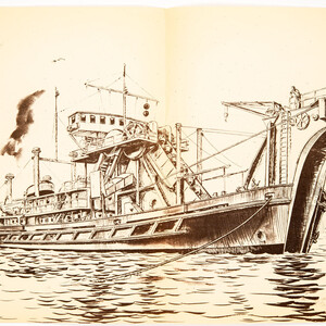 Boot met kraan erop - Gerard van Straaten