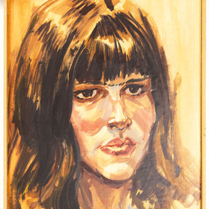 Dame portret met bruin haar - Gerard van Straaten