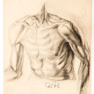 Detail schets gespierde man - Gerard van Straaten