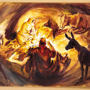 Jezus in kribbe - Gerard van Straaten