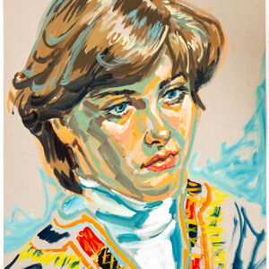 Kleurrijk schilderij van vrouw - Gerard van Straaten