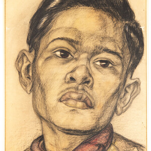 Portret jongen met zwart haar - Gerard van Straaten