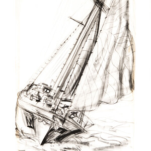 Zijlboot in wild water. - Gerard van Straaten